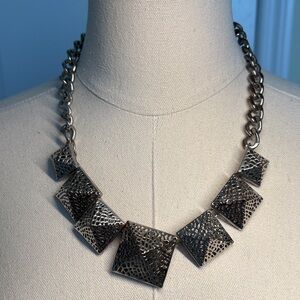 Silver Textured Necklace